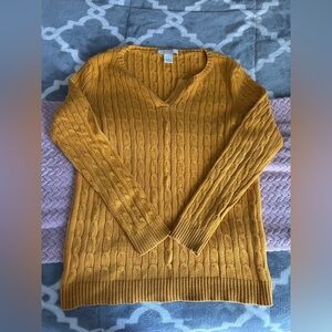 Mustard Yellow Cable Knit Sweater